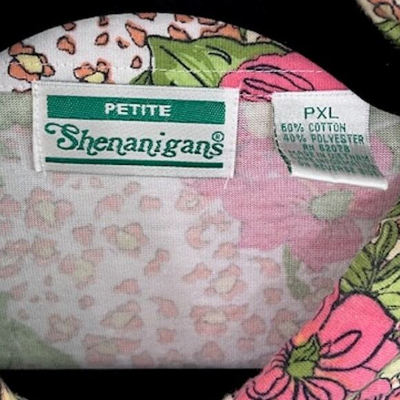 Shenanigans Floral Knit Top Size PXL Coastal Grandmother, Tropical, Boho Chic - Picture 4 of 6